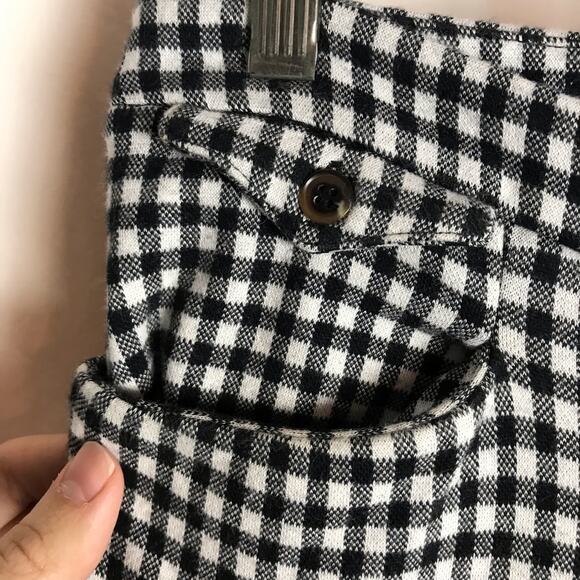 The Essential Crop Flare By Anthropologie Women's 2 Black & White Check Pants - Picture 7 of 11